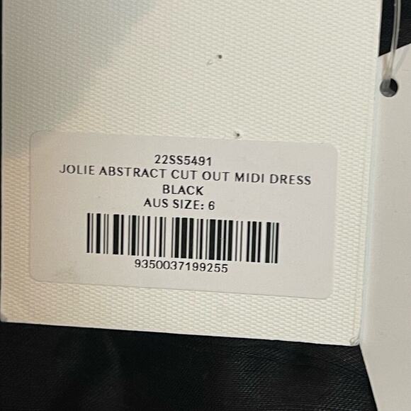 New Aje Jolie Abstract Cut Out Women's Black Dress Size 6 /US 2 NWT - Picture 12 of 12